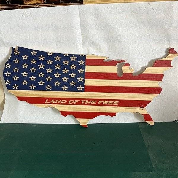 USA Map Flag